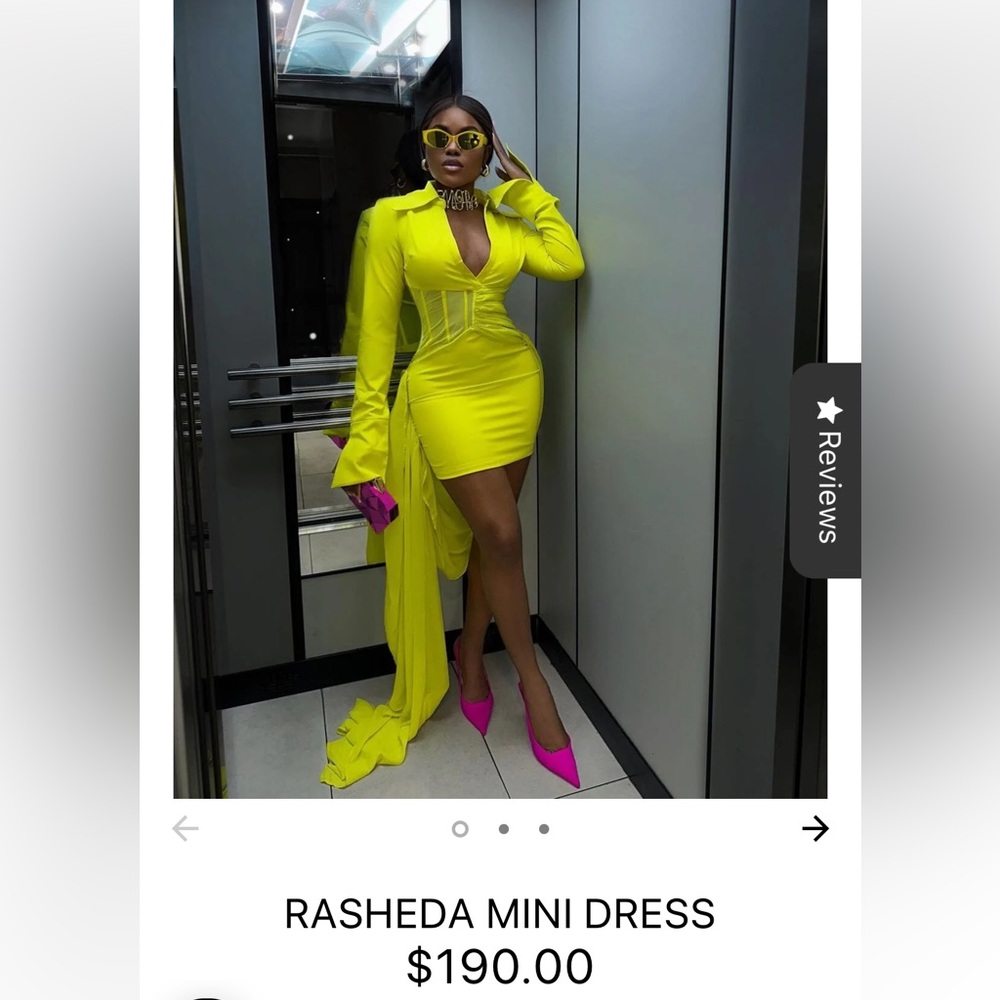 Catwalk Connection Yellow asymmetric dress